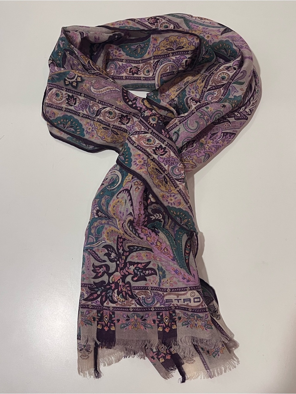 Purple Floral Paisley Scarf Blazer Accent Astro
